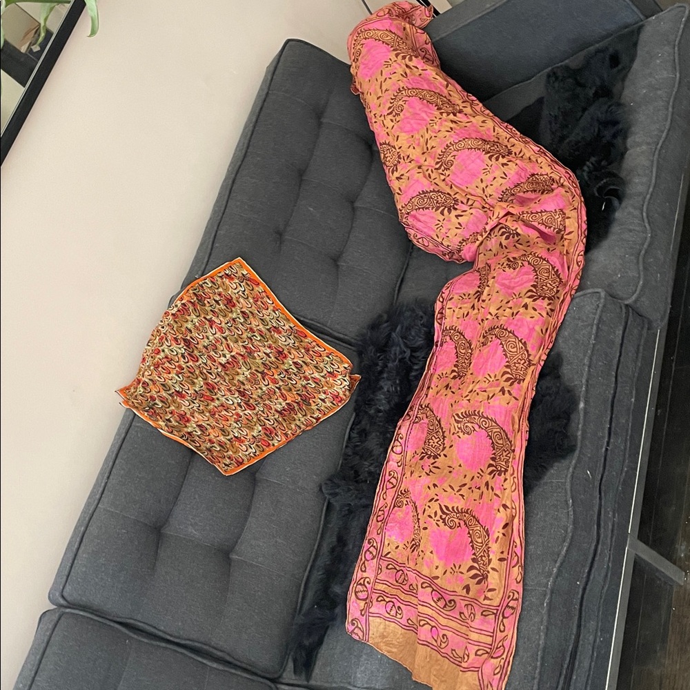 Colorful silk handsewn Patterned Scarf